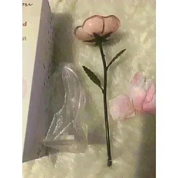 NEW Rose of Love Hand Forged Iron Pink Rose Anniversary Wedding Valentines Day - Picture 3 of 8